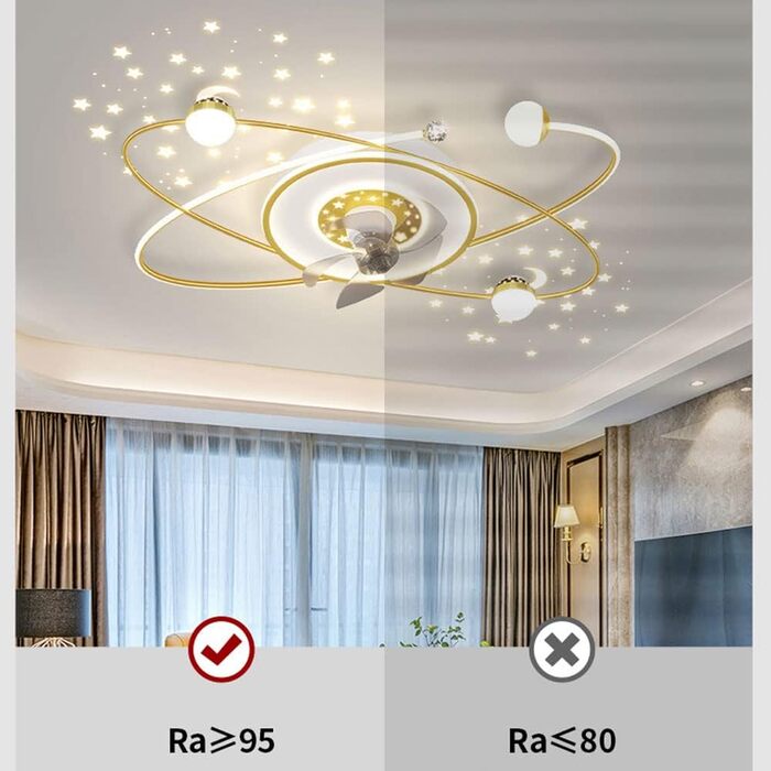 Стельовий світлодіодний світильник PAZWAHF 120 Вт, стельовий вентилятор зі світлодіодним підсвічуванням, регульованою швидкістю ві