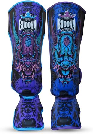 ОДЯГ BUDDHA FIGHT WEAR Епічна модель щитків для муай-тай, ММА та кікбоксингу Виготовлено зі синтетичної шкіри останнього покоління Більш міцні та посилені шви, синій XL