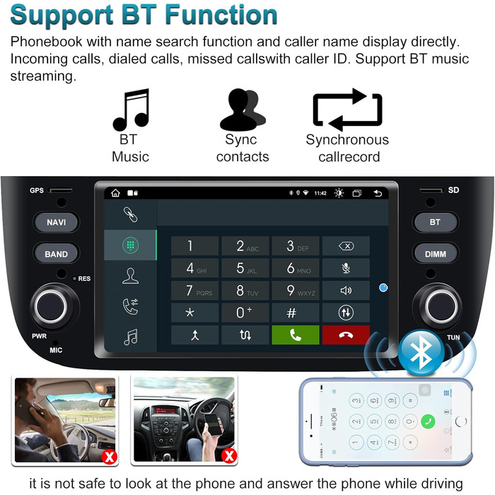 Для FIAT Grande Punto 199/310 Linea 323 2012-2016 Android 12 восьмиядерний 4 ГБ оперативної пам'яті 64 ГБ ROM 6,2-дюймовий автомобільний мультимедійний програвач GPS система з Android Auto CarPlay