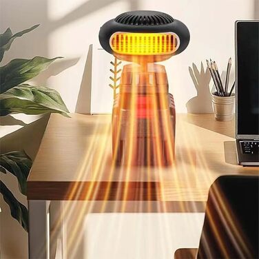 Автомобільний обігрівач з акумулятором, вентилятор-обігрівач на акумуляторі, портативний автомобільний обігрівач потужністю 170 Вт з 2 режимами (30-80C), бездротовий для автомобіля, офісу та дому, захист від перегріву та перекидання, для офісу, автомобіля