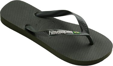 Зручні, міцні та легкі шльопанці з нековзною підошвою, бразильський прапор на ремінцях, унісекс розмір для дорослих 45/46 EU, зелено-оливковий