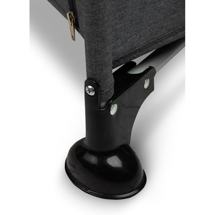 Базове ліжко CARETERO TUR - Ідеально підходить для дому та подорожей - Дорожній матрац - Зручна сумка - Для дітей від 1 місяця до 4 років - 9 кг - Дверцята на блискавці - 124x65x74 см - Графіт