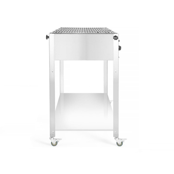 Газовий гриль HENDI Grill-Master Quattro з електронним підпалом, газовим шлангом та редуктором, для зовнішнього використання, 22 кВт, 1270x525x(В)840 мм, нержавіюча сталь 18/0, Large