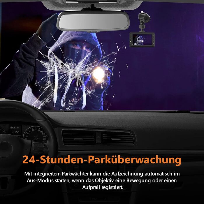 Відеореєстратор автомобільний передній і задній, подвійна автомобільна камера з SD-картою, FHD 1080P, 3-дюймовий IPS екран, нічне
