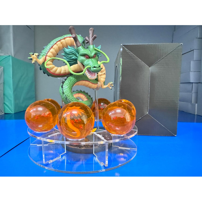 ЧИТАЙТЕ Набір фігурок ПВХ Shenron з кришталевої кулі ShenLong Ball Аніме-фігурка з 7 кульок 4,2 см і підставкою