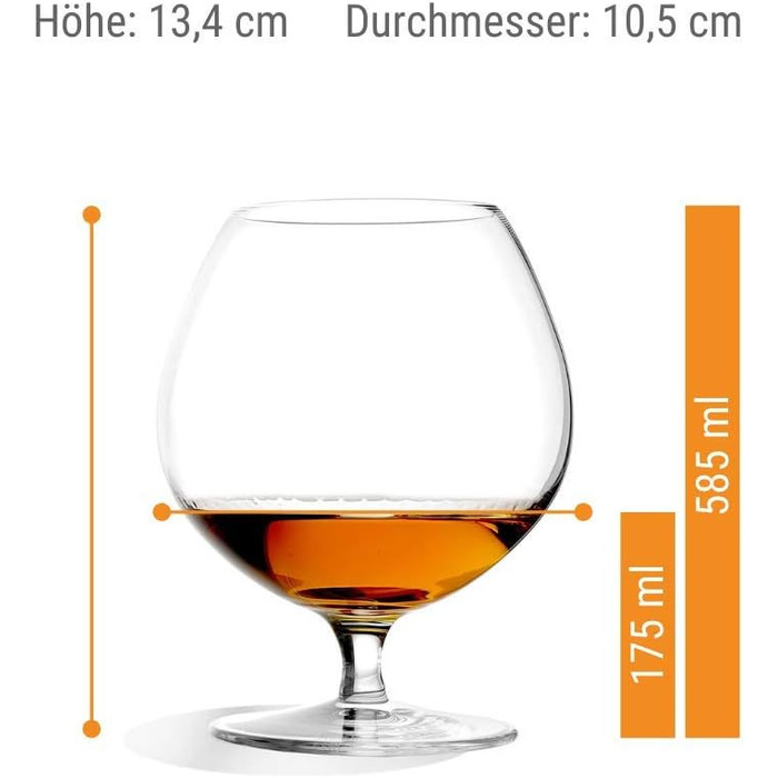 Келихи для коньяку Stlzle Lausitz I 585 мл I набір з 6 коньячних келихів I можна мити в посудомийній машині I тонке безсвинцеве кр