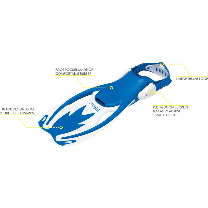 Ласти для снорклінгу для дітей або дитячий комплект для снорклінгу - Унісекс комплект для снорклінгу L/X (34/38) Синій/Білий
