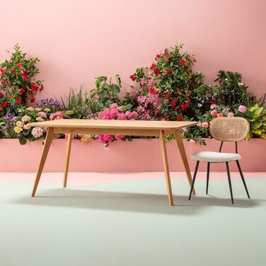 Стіл Kare Design Memo, коричневий, на 6-8 місць, сертифікований FSC, скандинавський дизайн, висока якість, поза часом, обідній стіл, вітальня, масив дуба, 75x200x90 см (ВxШxГ)