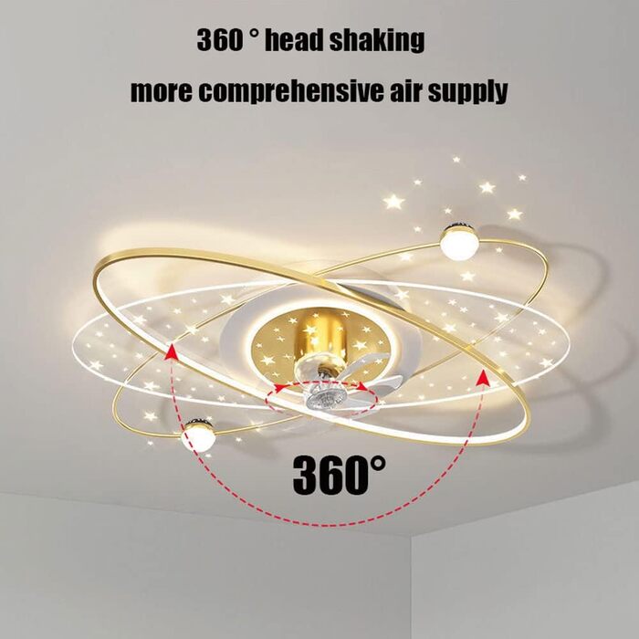 Стельовий світлодіодний світильник PAZWAHF 120 Вт, стельовий вентилятор зі світлодіодним підсвічуванням, регульованою швидкістю ві