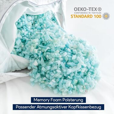 Подушка, подушка для голови 80x80 см, подушка для шиї з піни з ефектом пам&39яті, регульована висота за допомогою блискавки, антибактеріальна подушка з піни з ефектом пам&39яті 3200 г, гіпоалергенна, зручна, м&39яка та дихаюча подушка 80x80 см