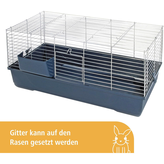 Клітка для гризунів Gabbia Baldo Rabbit, Легке складання Безпечна, 100 x 53 x 46 см, темно-синя