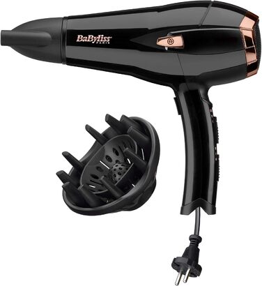 Набір BaByliss стайлер 2-в-1 Straight & Curl Brilliance ST482E та іонічний фен Cordkeeper 2000 D373E (2000 Вт) з функцією автоматичного згортання кабелю в руків'ї, чорний