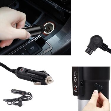 Вольтовий чайник для автомобільних подорожей Кружка з електричним підігрівом з контролем температури для збереження тепла з РК-дис