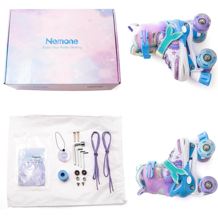 Роликові ковзани для дівчаток Дитячі 4 розміри регульовані сині фіолетові роликові ковзани для дітей критий Відкритий Дівчатка Мал