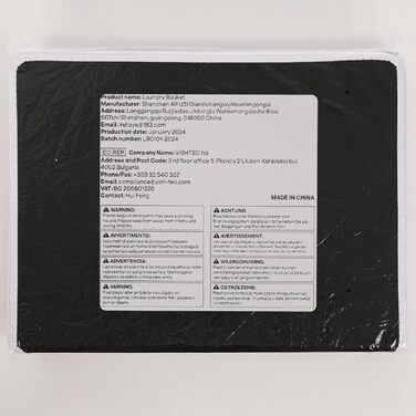 Л Кошик для білизни з кришкою чорний і мішок для білизни - Кошик для білизни вузький Для ванної кімнати, спальні, пральні, дитячої