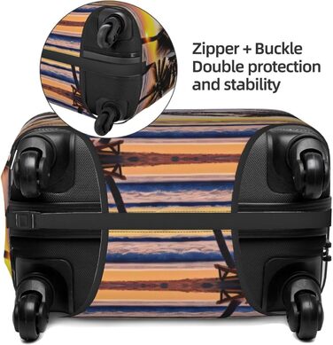Чохол для валізи Захід Сонця, міцний захист для багажу, підходить для валіз розміром 45.7 - 81.3 см, розмір XL, Чорний, X-Large