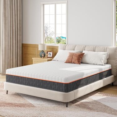 Ергономічний матрац Vesgantti з холодної піни, 7-зонний, середньої жорсткості, сертифікований Oeko-Tex з дихаючим чохлом (висота 26 см, 140 x 200 см) Висота 26 см, 140 x 200 см