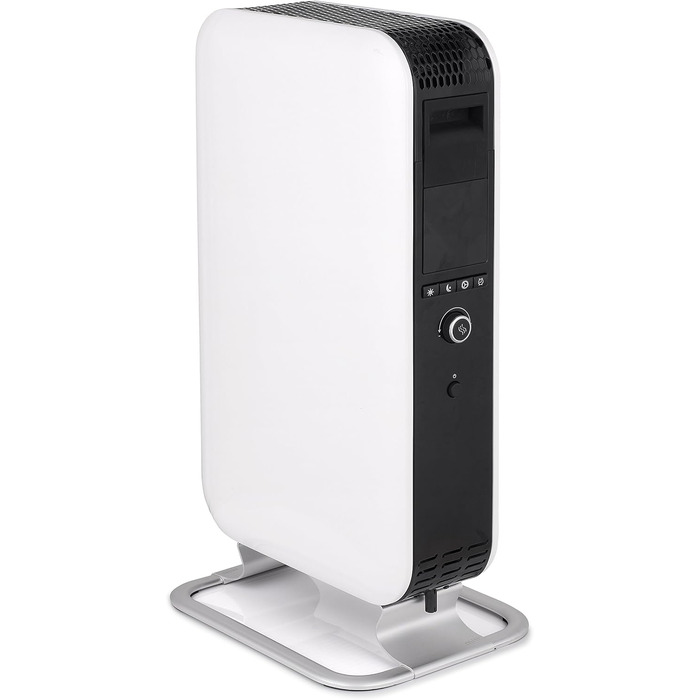 Масляний радіатор Mill, 1500 Вт, електричний обігрівач, до 22 м, безшумний, енергозберігаючий електричний обігрівач, безпечний електричний радіатор з програмою день/ніч, білий електричний радіатор, 18-22 м