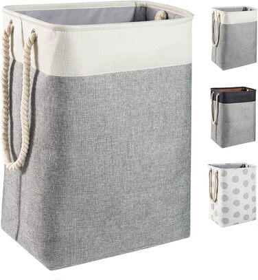 Великий кошик для білизни 78 л, складаний кошик для білизни з мотузковими ручками кошик для зберігання підходить для спальні праль