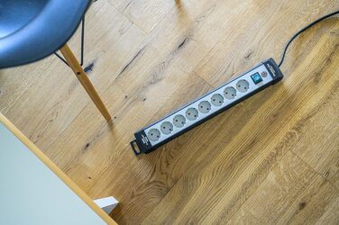 Розеткова планка Brennenstuhl Premium-Line 8-місна (розетка з вимикачем і кабелем 5м, настінна розеткова планка, зроблено в Німечч