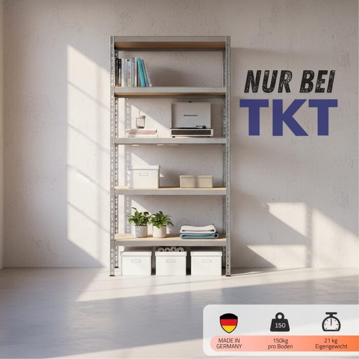 Стелаж робочої системи з дерев&39яними полицями 180x90x40 см - Оцинкований стелаж з вантажопідйомністю 150 кг на полицю. Міцний стелаж з 5 полицями для майстерень, житлових приміщень та підвалів.