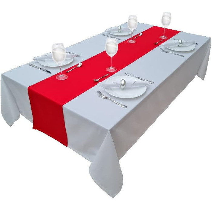 Високоякісна скатертина Столова білизна з 100 бавовни Колекція Concept, колір та розмір на вибір (Скатертина - 120x200см, біла) Пр