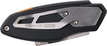 Компактний універсальний складаний ніж Fiskars Pro, довжина 12 см, нержавіюча сталь/пластик, чорний/помаранчевий, CarbonMax, 10629