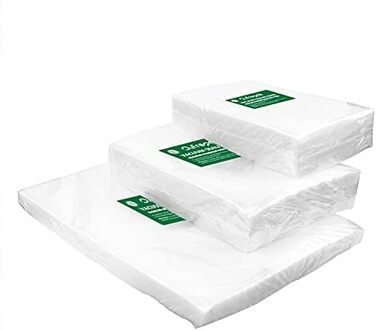 Пакети (50) 15x25 см і (50) 20x30 см і (50) 28x40 см Вакуумні пакети для харчових продуктів, вакуумні пакети Sous Vide без BPA Пакети для вакуумних пакувальників і запаювачів плівки підходять 150 пакетів (50) 15x25 см (50) 20x30 см (50) 28 x 40 см, 2frepa