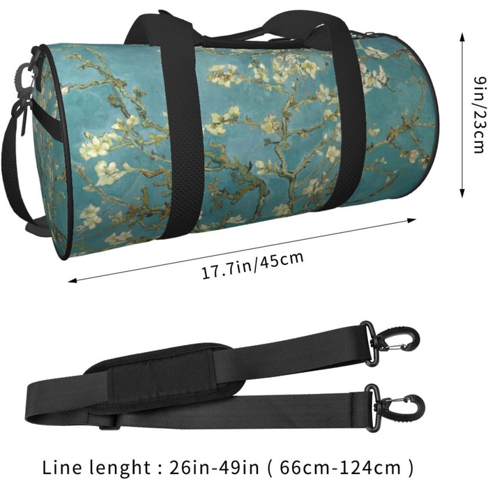 Дорожня сумка Квітка Мигдалю великої місткості Легка та міцна Ідеальний подарунок для походів, відпусток, ділових поїздок та іншого