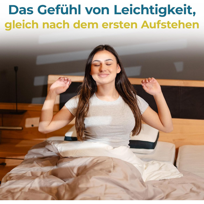 Ортопедична подушка The Flow Pillow Ергономічна подушка для голови від болю в шиї з піни з ефектом пам&39яті - двостороння подушка 2-в-1, подушка для підтримки шиї для сну на боці та на спині, один предмет (подушка для голови)