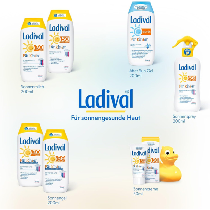 Сонцезахисний гель Ladival Children for Allergic SPF 30 підходить для алергії на сонце Сонцезахисний крем без ароматизаторів, без барвників та консервантів водостійкий 1 x 200 мл