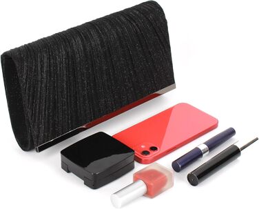 Чорний клатч з блискітками та знімним ланцюжком для вечірки, весілля, балу або урочистого заходу 06152