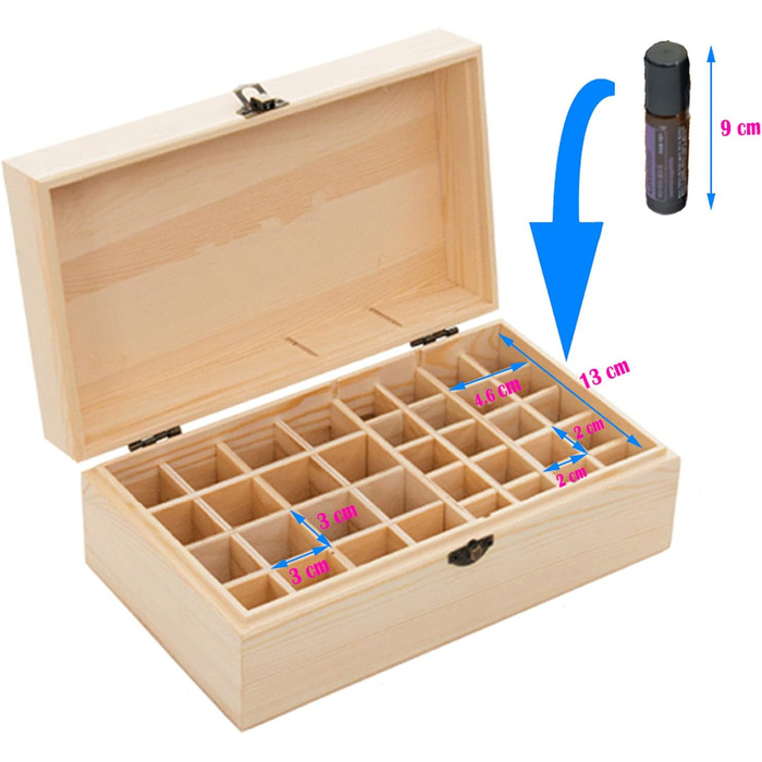 Дерев&39яна коробка для ефірних олій, 36 отворів, пляшечки для ароматерапевтичних олій, портативний органайзер для перенесення, багатофункціональна подарункова коробка для зберігання лаку для нігтів, ароматичних олій, помади та парфумів 31