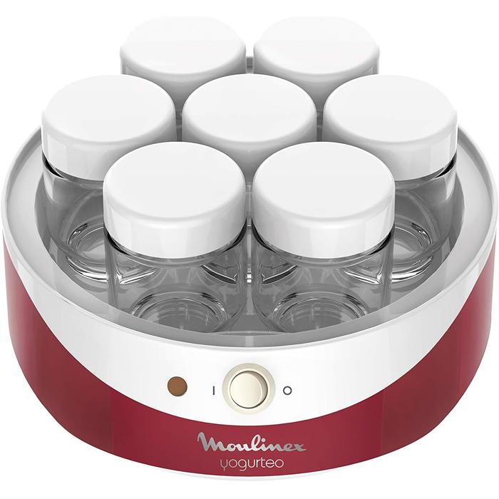 Йогуртниця Moulinex Yogurteo YG2295 7 баночок по 160 мл кожна Перемикач увімкнення/вимкнення Індикатор температури Проста у викори