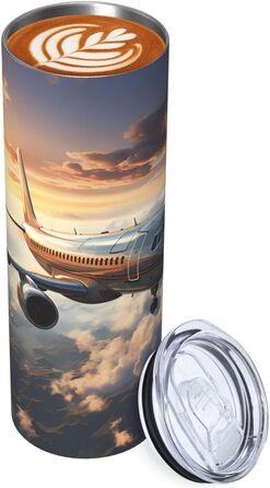 Кухоль об&39ємом 590 мл з прямою трубочкою, літаки злітають, дорожній кухоль з принтом, підходить для кемпінгу, офісу та дому.