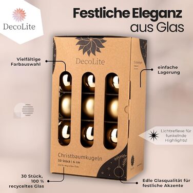 Різдвяні кульки набір з 30 шт DecoLite