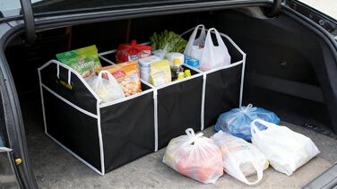 Органайзер для багажника, складаний контейнер для зберігання з 3 відділеннями, великої місткості, портативна сумка для багажника