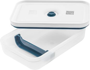 Набір для вакуумного зберігання продуктів ZWILLING Fresh & Save, 16 предметів контейнери, банки та пакети, з ручним вакуумним насосом, блакитно-морський колір