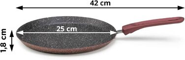 Сковорода для млинців ROSMARINO, 25см - Сковорода для млинців з литого алюмінію з антипригарним покриттям - Для індукції та інших