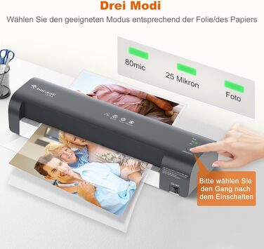 Ламінатор Bonsaii A3, швидкий нагрів та ламінування, 80-125 мікрон, захист від застрягання, ламінатор для школи, офісу та домашнього використання (L318-A) 13 дюймів 5 пакетів