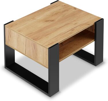 Журнальний столик для дивана Невеликий журнальний столик з чорного дуба з місцем для зберігання Сучасний журнальний столик Журнальний столик Невеликий столик Журнальний столик шириною 65 см Міцний журнальний столик з чорного дуба