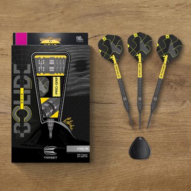 Набір дротиків Target Darts Bolide Void 90 вольфраму, сталеві наконечники зі швейцарськими наконечниками 21G/22G/23G/24G/25G/25G Професійні набори дротиків, чорні дротики, швейцарські наконечники - інструмент у комплекті, ствол 22G 03