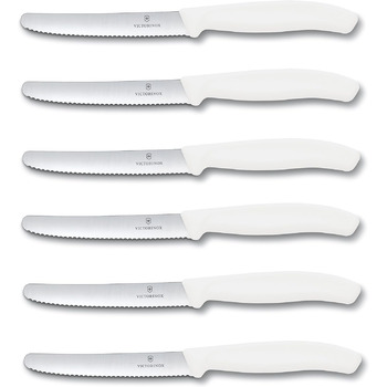 Столовий ніж Victorinox з 6 предметів - Ніж для помідорів Swiss Classic з зубчастим краєм Нержавіюча сталь - Швейцарське виробницт