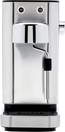 Портафільтр 1400 Вт, портафільтр-машина, 3 вставки, для 1-2 чашок еспресо, також для стручків, 15 бар, піддон для чашки, насадка для спінювання молока, матова нержавіюча сталь