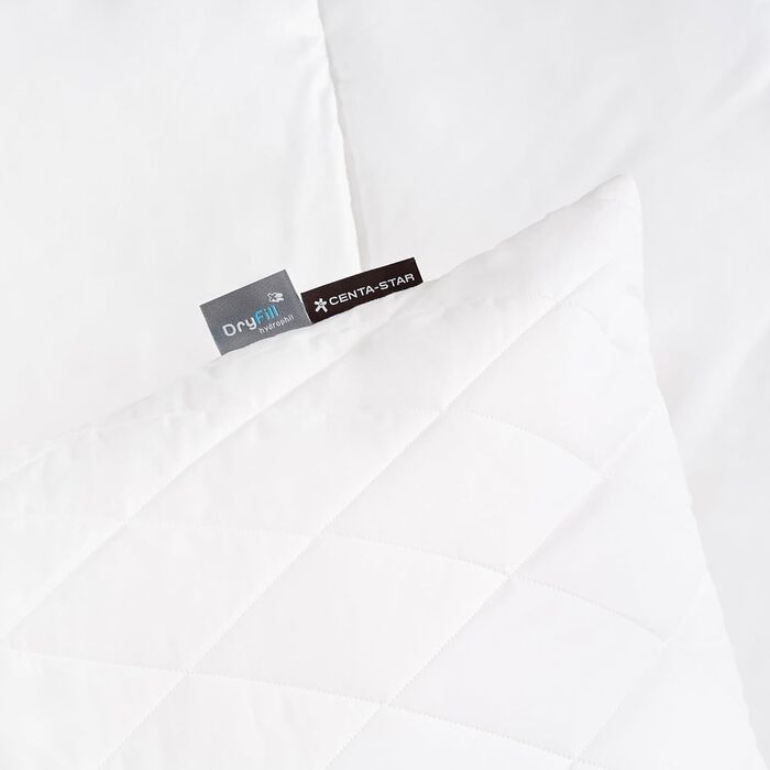 Подушка Centa-Star Famous, 40 x 80 см, наповнювач з мікрофібри Breeze, змінна кількість наповнювача, із застібкою-блискавкою, Oeko-Tex Standard 100 Клас 1, поздовжнє простьобування, біла, (1 упаковка)