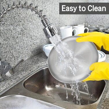 Набір з 4 круглих тарілок з нержавіючої сталі, діаметр 20 см для кемпінгу, пікніків, походів, кухні та вечірок