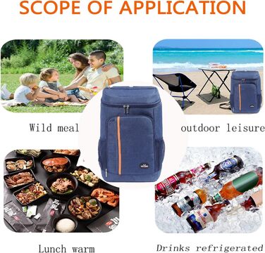 Рюкзак-холодильник 28 л, сумка-холодильник, сумка для пікніка, велика ізольована сумка-холодильник для чоловіків та жінок для пляжу/пікніка/кемпінгу/барбекю/барбекю/пішохідного туризму (синій)