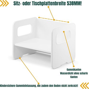 Дитяча лавка defiPad дитяча лавка може перетворюватися на дитячий стіл дерев'яна лавка з 2 висотами сидіння дитяча лавка з функціє