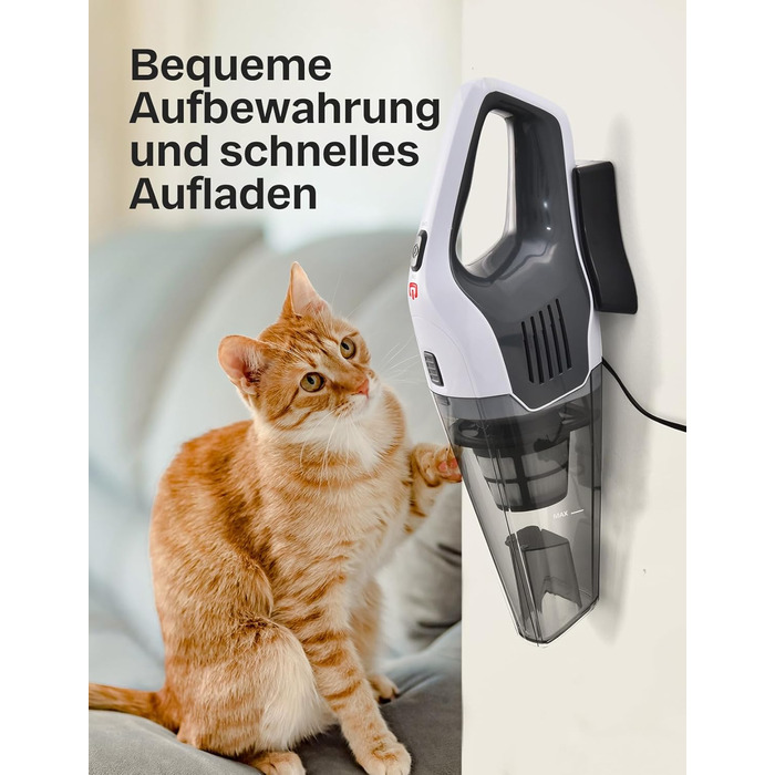 Ручний пилосос, потужний, портативний, легкий, бездротовий ручний пилосос з тривалістю роботи 25-30 хвилин, акумуляторною батареєю