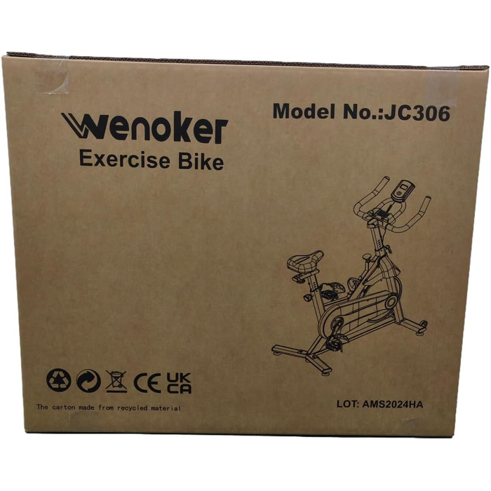 Велотренажер Wenoker Heimtrainer 2025 з магнітним опором, LCD-монітором та підтримкою APP, до 160 кг
